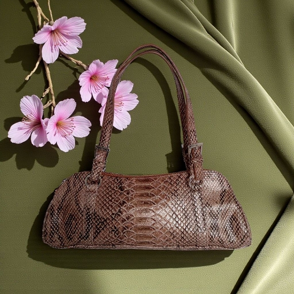 Bisou Bisou Brown Textured Shoulder Bag VGC - Picture 1 of 12